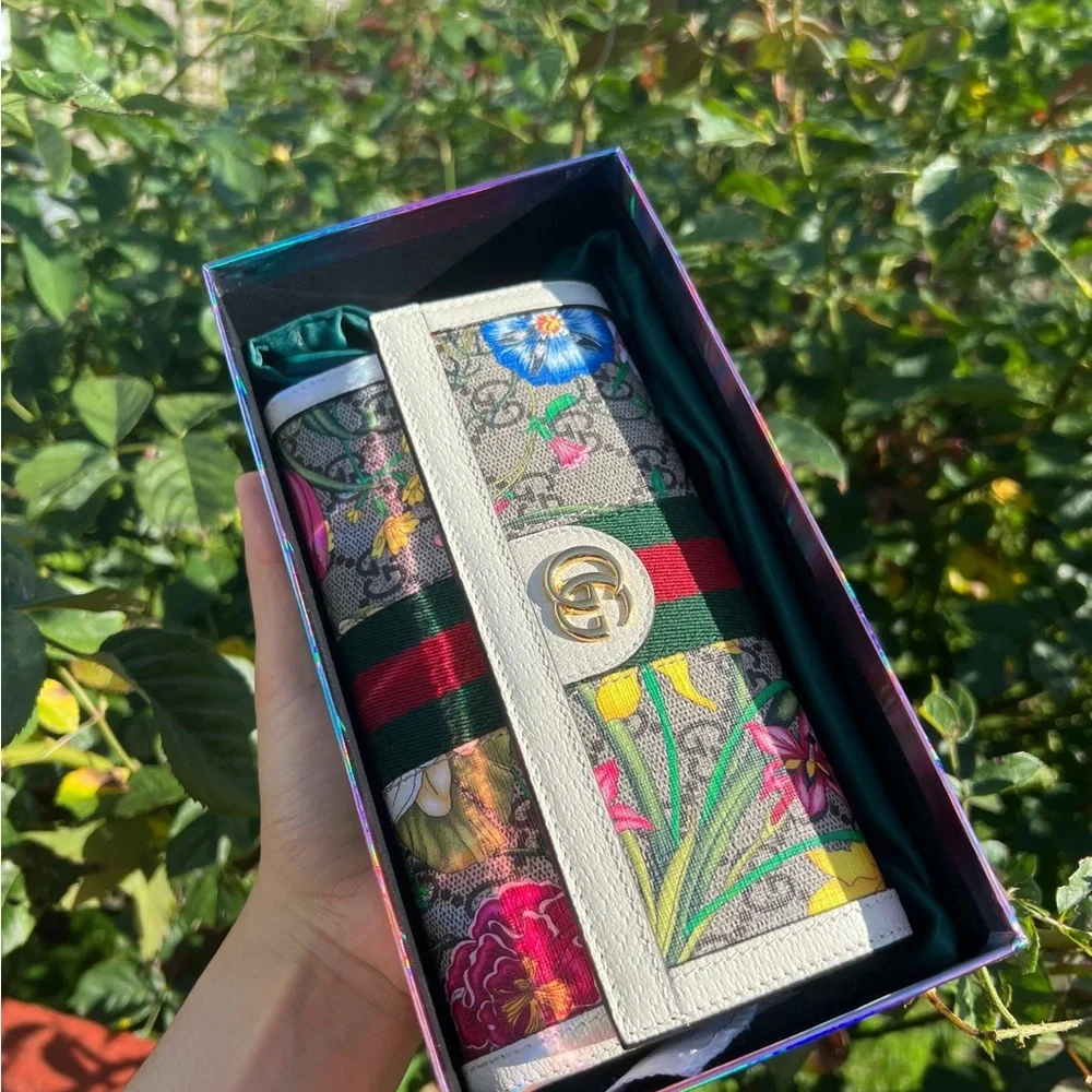 Gucci Multicolor Floral Wallet with GG Monogram Spring Edition - Picture 2 of 13
